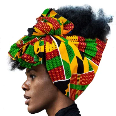 女性ヘッドラップアクセサリーアフリカンプリントケンテバンダナアフリカ女性ヘッドバンド